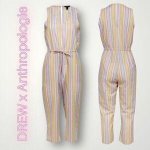 DREW x Anthropologie, Cole Jumpsuit Striped Sleeveless Wide Leg Pants Women’s XS